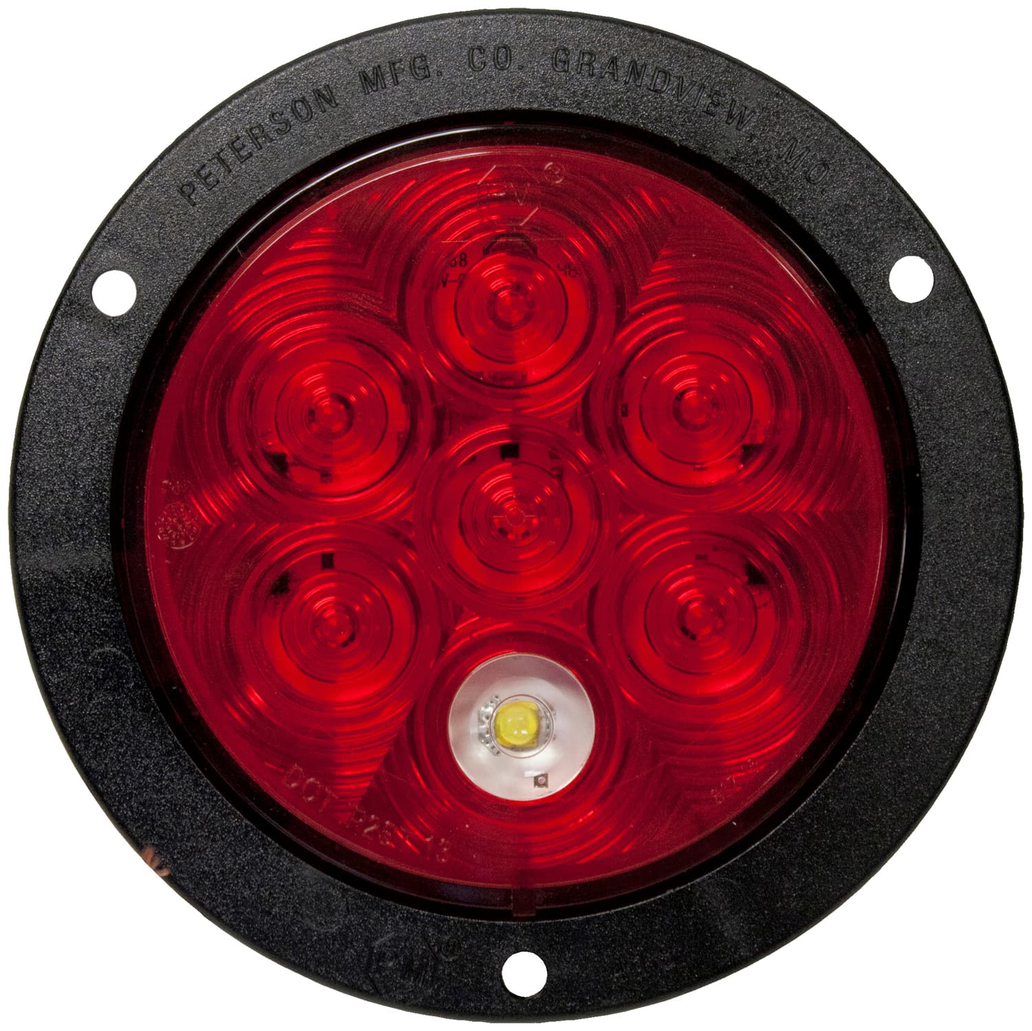 Lumen X ® 4" Rond AMP Arrêt / Clignotant / Arrière & Back-Up Feu, 12 Volt, Bride,
