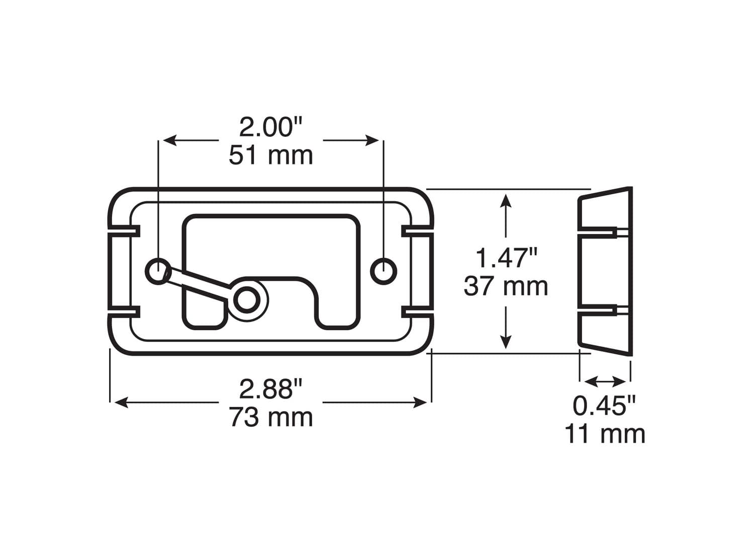 LED M/C PC RECT KIT  2.48"X1.2"