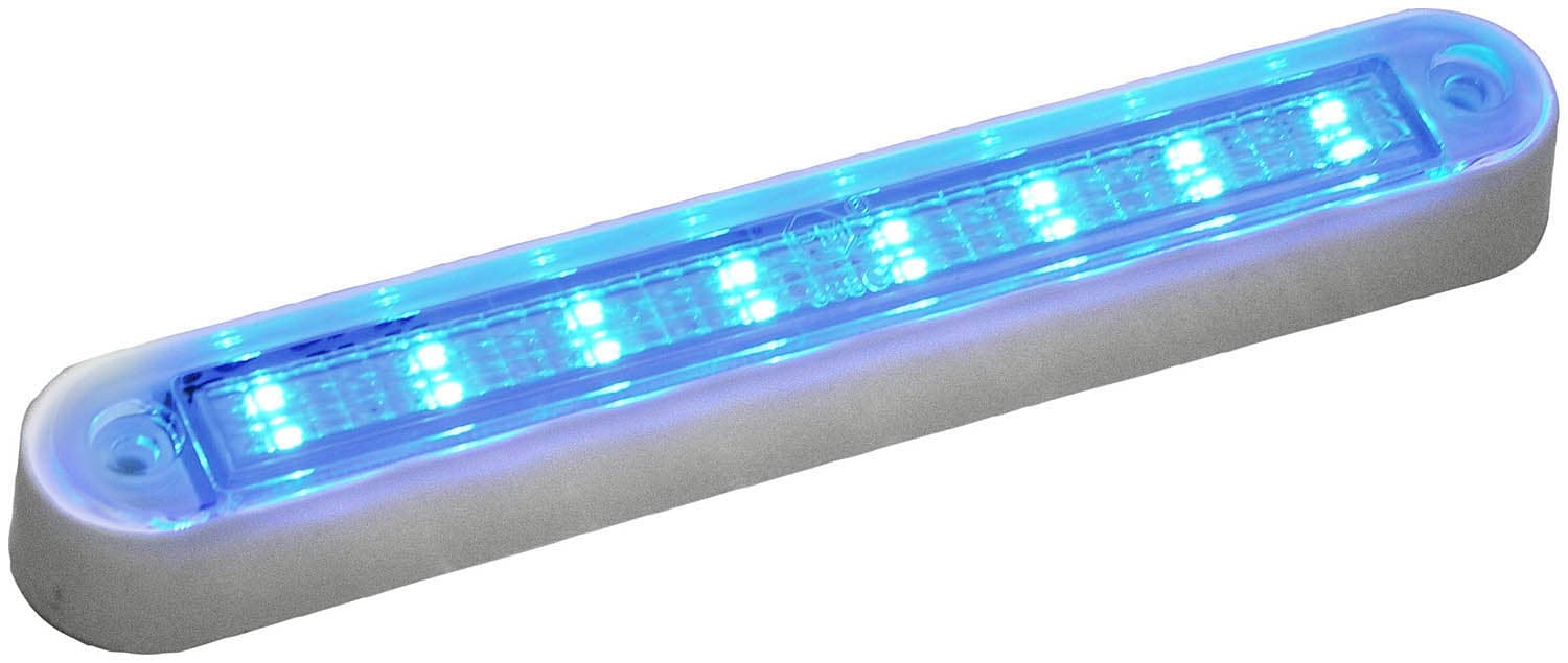LED,DOME/UTL LGT OBLG BLU W/WHT BKT 6.36"X1.05" MV