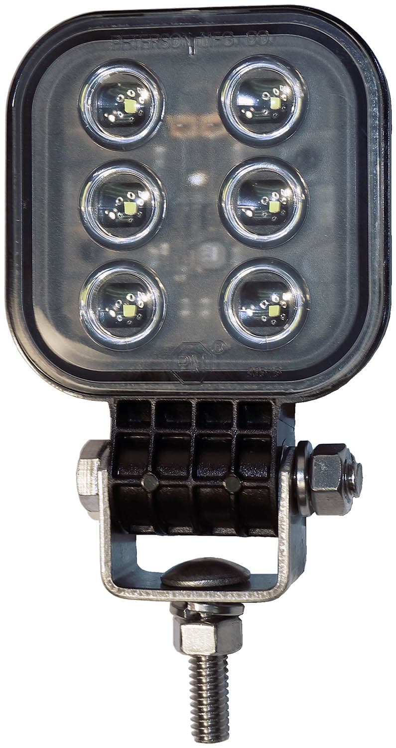 LED WORK LGT SQ PED MNT,500 LM, 3"X3", MV