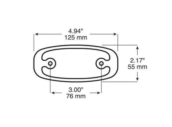 Bezel; Oblong, Chrome, Poly Bag