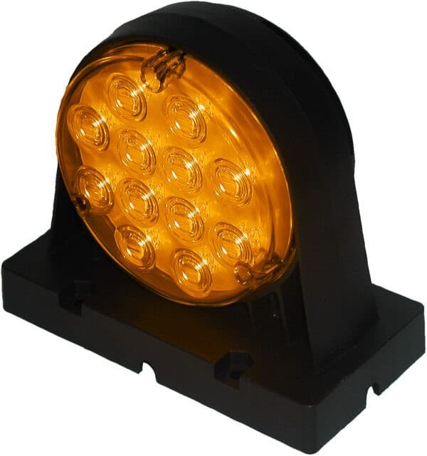 LED TRN/WRNG LGT 2-SIDED RND STPD WIRES 6.06X5.42