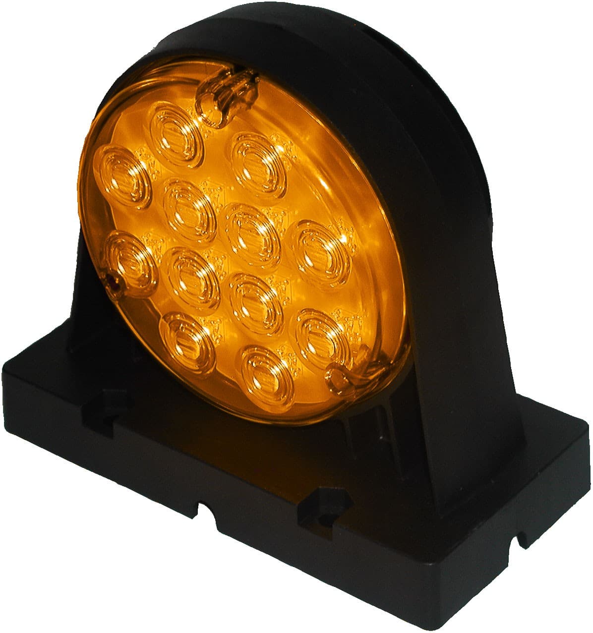 LED TRN/WRNG LGT 2-SIDED RND STPD WIRES 6.06X5.42