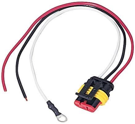 PLUG LED 3-WIRE AMP H/S W/STPD LEAD & RING