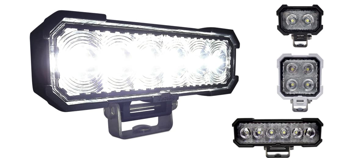 Red SteelHead Spot Lamp 4 LED Black Finish Pigtail Wires