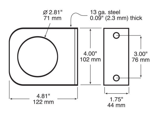 BKT L-MNT ACCEPTS 2.5" LGTS 4.81"X4" – Image 3