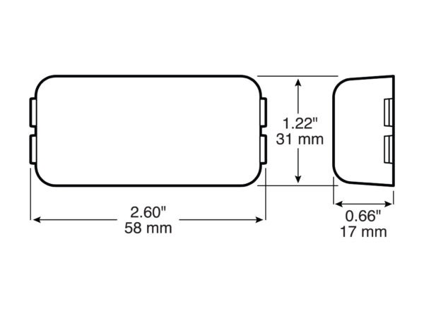 LED STROBE RECT,CLASS 1, 2.5"x1.19" – Image 3