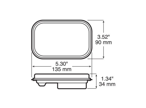 LED, B/U LGT RECT VRT ECE 6.5'LEADS 5.30"X3.44",MV – Image 2