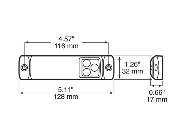 LED SM RECT ECE W/RFLX 5.11"X1.26" MV – Image 3