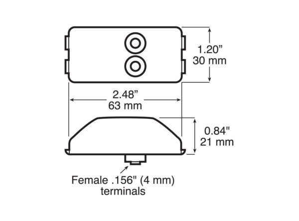 LED UTILITY LIGHT RECT 2.48"x1.2" 12V – Image 2